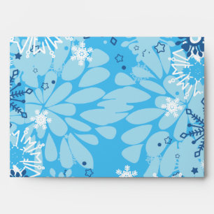 5x7 Envelope Option 1 Blue Tree / Snowflakes