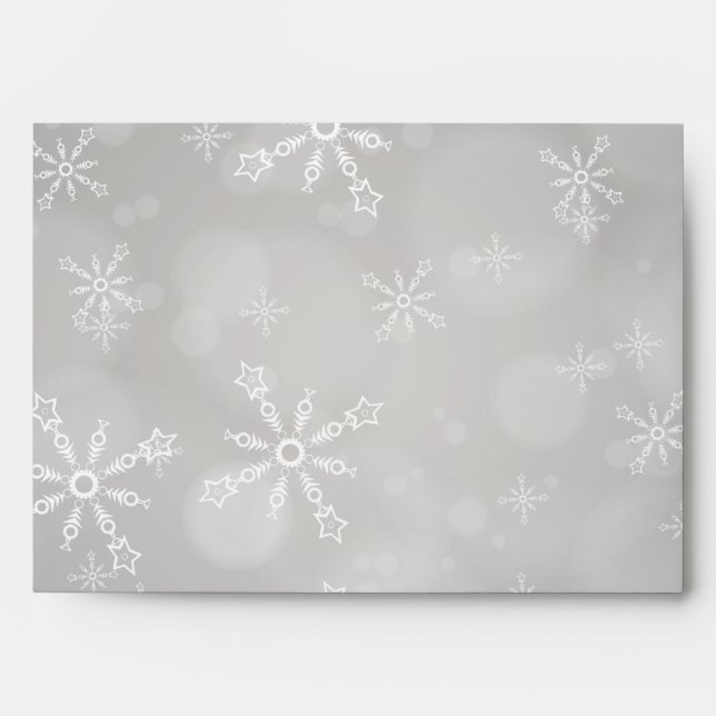 5x7  Envelope Option 1 Grey Snowflakes (Front)
