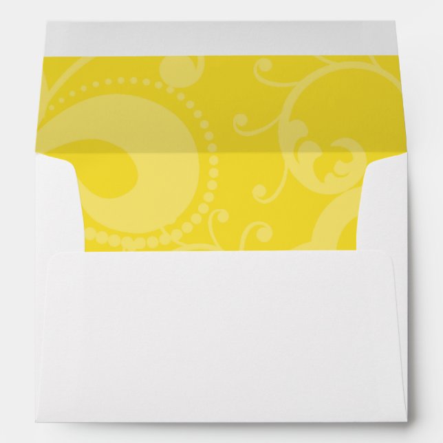 5x7  Envelope Option 1 Hot Pink/Yellow Swirls Dots (Back (Bottom))