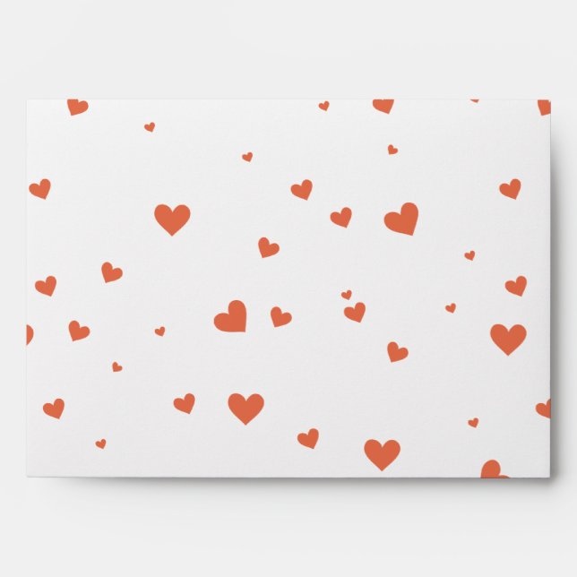 5x7  Envelope Option 1 Penguin Love/Hearts Peach (Front)