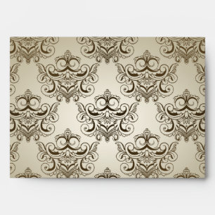 5x7  Envelope Option 1 Tanish Brown Damask