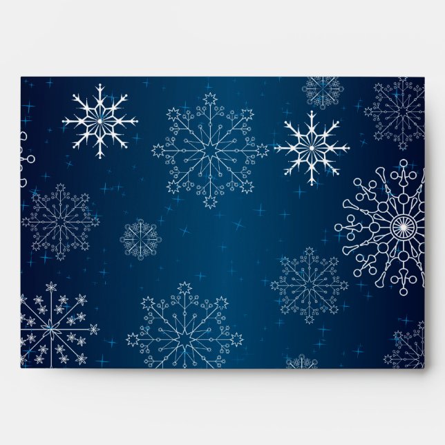 5x7  Envelope Option 2 Blue Stars and Snowflakes (Front)