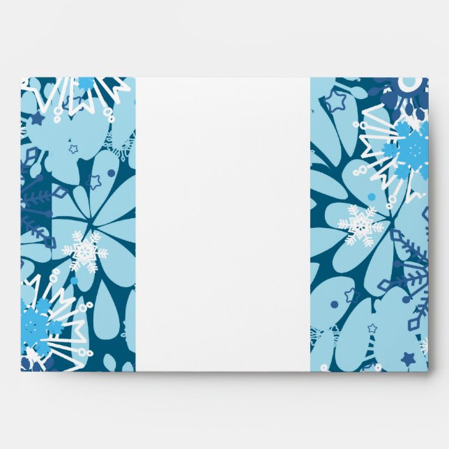 5x7  Envelope Option 3 Blue Tree / Snowflakes (Front)