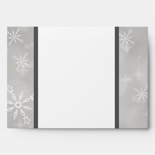 5x7  Envelope Option 3 Grey Snowflakes (Front)