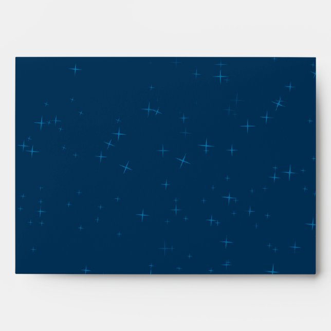 5x7  Envelope Option 4 Blue Stars and Snowflakes (Front)