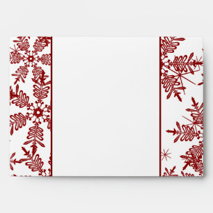 5x7 Envelope Option 5 Christmas Red Snowflakes