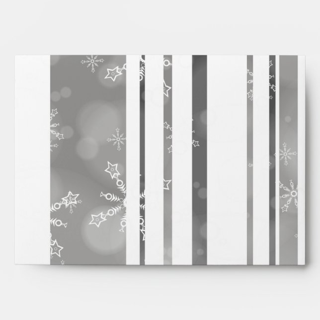 5x7  Envelope Option 5 Grey Snowflakes (Front)