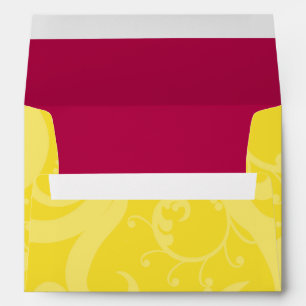 5x7 Envelope Option 5 Hot Pink/Yellow Swirls Dots