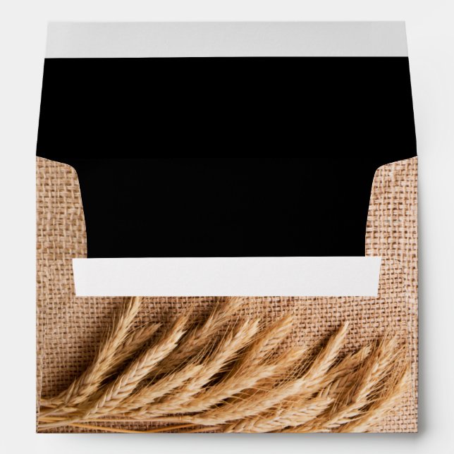 5x7 Envelope Wheat on Burlap Sack Country Rustic F (Back (Bottom))