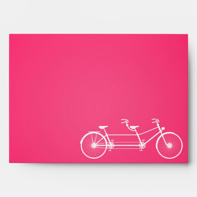 5x7 Envelope Whimsical Pink Double Bike Bicycle (Front)