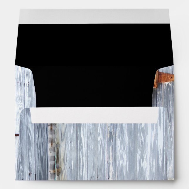 5x7 Envelope White Wash Wood Barn Door Country Rus (Back (Bottom))