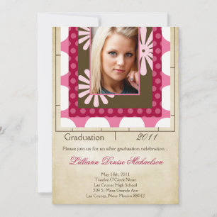5x7 Fabric Swatches Photo Graduation Announcement