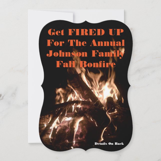 5x7 Fall Bonfire Invitation (Front)