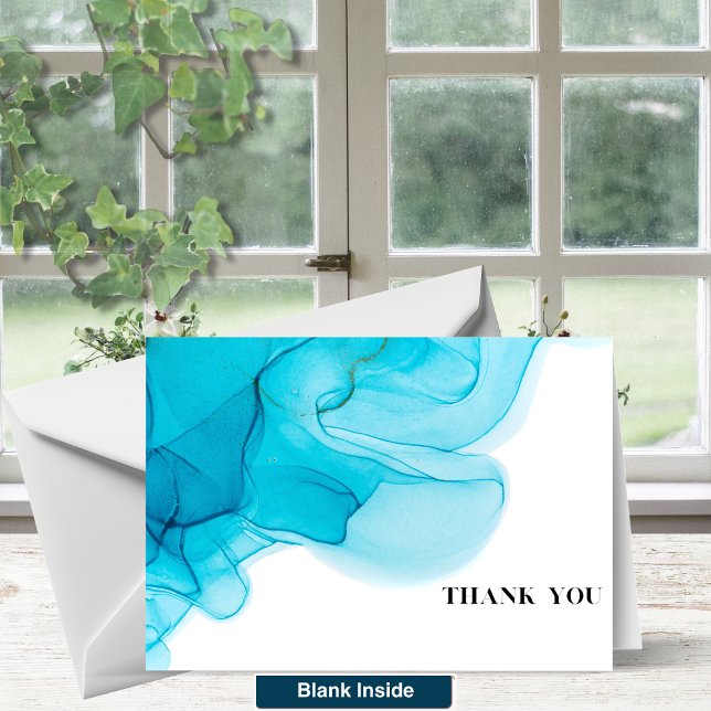 5x7 Folded Thank You Card Blue Splash (Creator Uploaded)