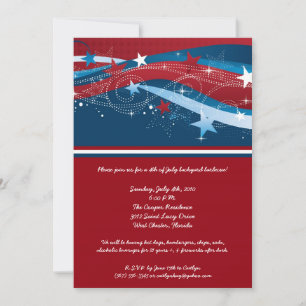 5x7 Fourth 4th of July Party Barbecue Invitation