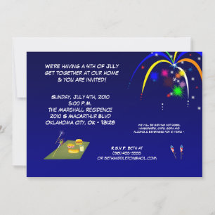 5x7 Fourth 4th of July Party Barbecue Invitation
