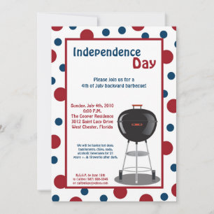5x7 Fourth 4th of July Party Barbecue Invitation