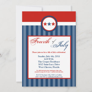 5x7 Fourth 4th of July Party Celebratio Invitation