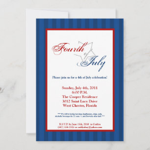 5x7 Fourth 4th of July Party Celebratio Invitation