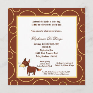 5x7 Fox Pok-a-Dot Baby Shower Invitation