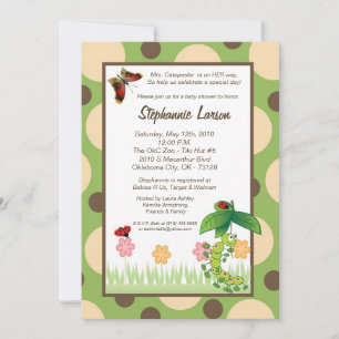 5x7 Girl Catapealer Baby Shower Invitation
