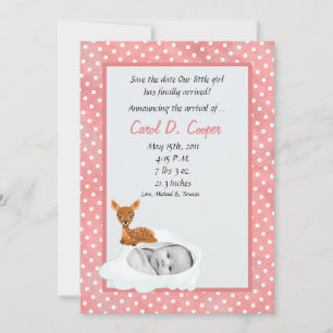 5x7 Girl Cloud PHOTO on Circle Birth Announcement