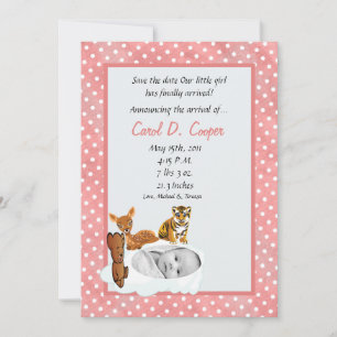 5x7 Girl Cloud PHOTO on Circle Birth Announcement