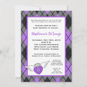 5x7 Girl PunkRock Tatto EMO Baby Shower Invitation