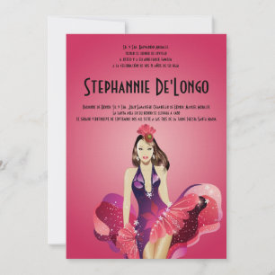 5x7 Glamour Girl Quinceanera Birthday Invitation