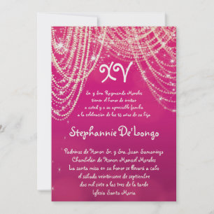 5x7 Glitz Glimmer Quinceanera Birthday Invitation