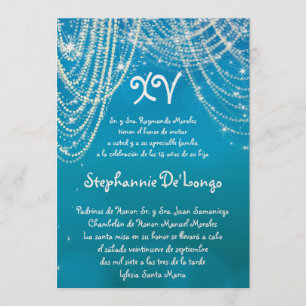 5x7 Glitz Glimmer Quinceanera Birthday Invitation