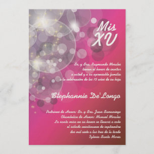 5x7 Glitz Glimmer Quinceanera Birthday Invitation