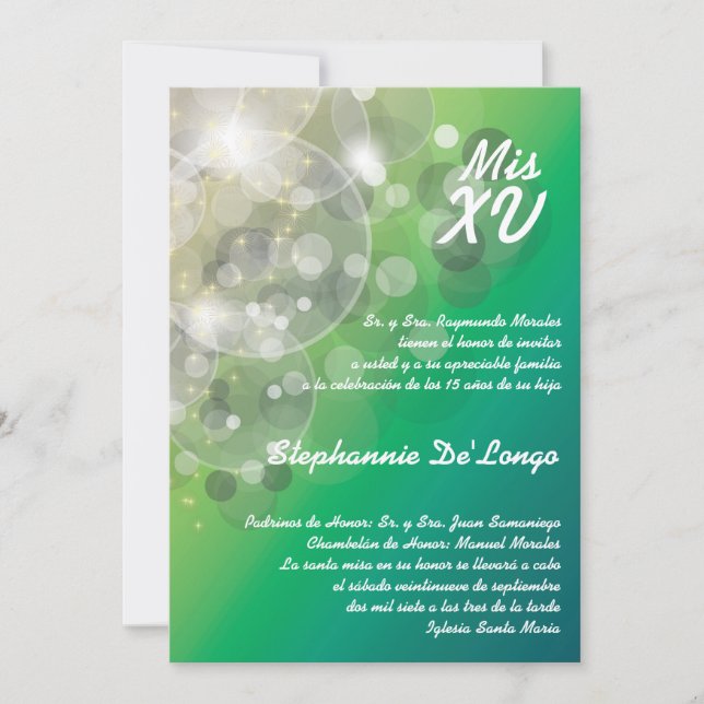 5x7 Glitz Glimmer Quinceanera Birthday Invitation (Front)