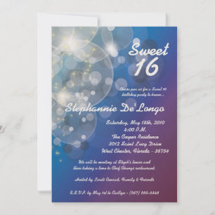 5x7 Glitz Glimmer Sweet 16 Birthday Invitation