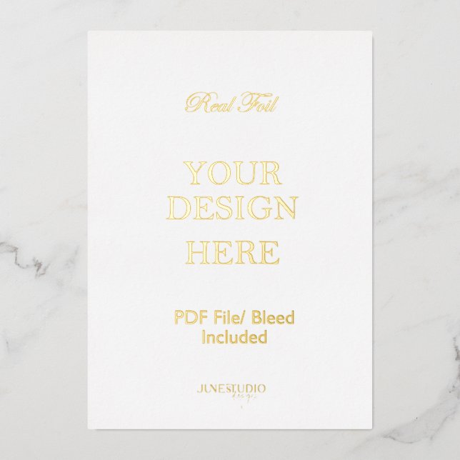 5x7" Gold Foil Invitation Card Printing (Front)