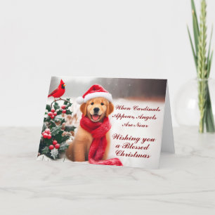 5x7 Golden Retriever Puppy Christmas Card