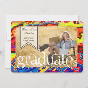 5x7 Graffiti Paint Air Brush Senior Announcement