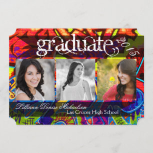 5x7 Graffiti Paint Air Brush Senior Announcement