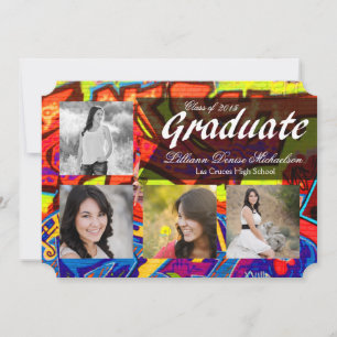 5x7 Graffiti Paint Air Brush Senior Announcement