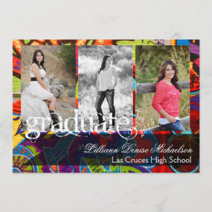 5x7 Graffiti Paint Air Brush Senior Announcement