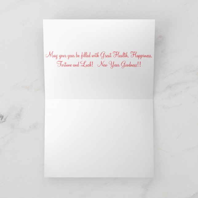 5x7 greetingcard.  Happy Chinese New Year.  panda/ Thank You Card (Inside)