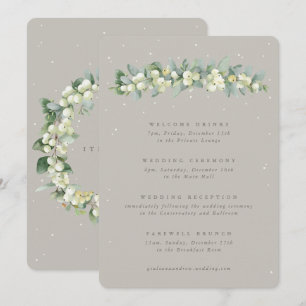 5x7 Greige Snowberry+Eucalyptus Wedding Itinerary