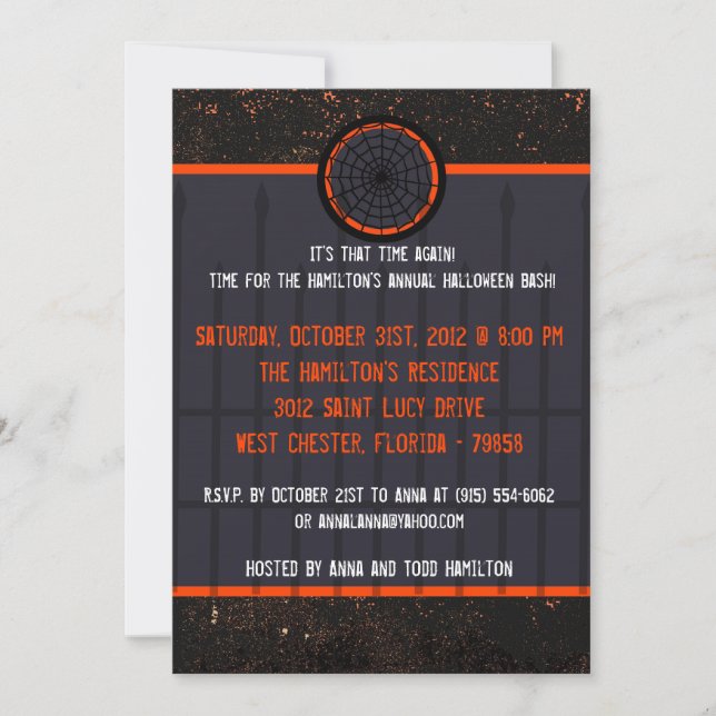 5x7 Haunted House Halloween Party Invitation (Front)