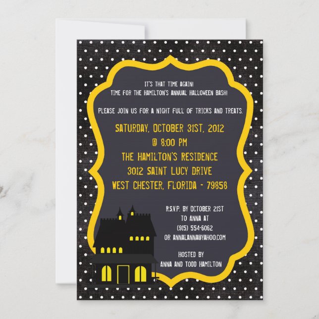 5x7 Haunted House Halloween Party Invitation (Front)