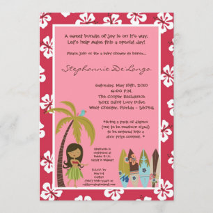 5x7 Hawaiian Luau Tropical Baby Shower Invitation
