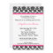 5x7 Hot Pink Blac Damask Birthday Party Invitation