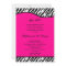5x7 Hot Pink Zebra Quinceanera Party Invite