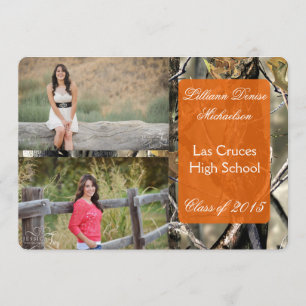 5x7 Hunters Camo Camouflage Senior Announcement