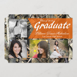 5x7 Hunters Camo Camouflage Senior Announcement
