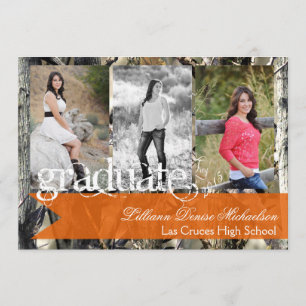 5x7 Hunters Camo Camouflage Senior Announcement